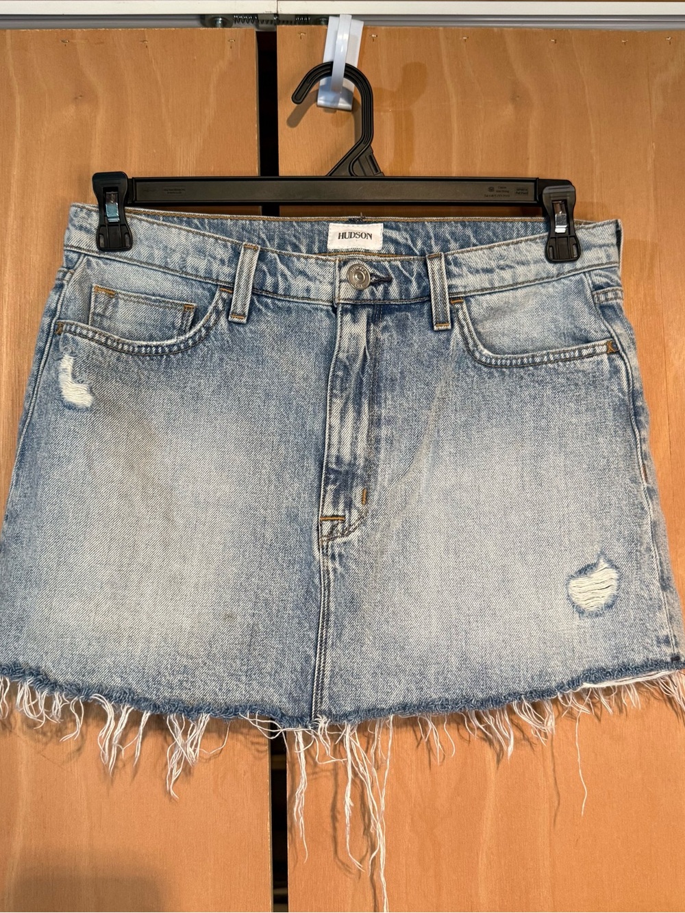 Hudson Jeans Light Blue Distressed Denim Mini Skirt size 27